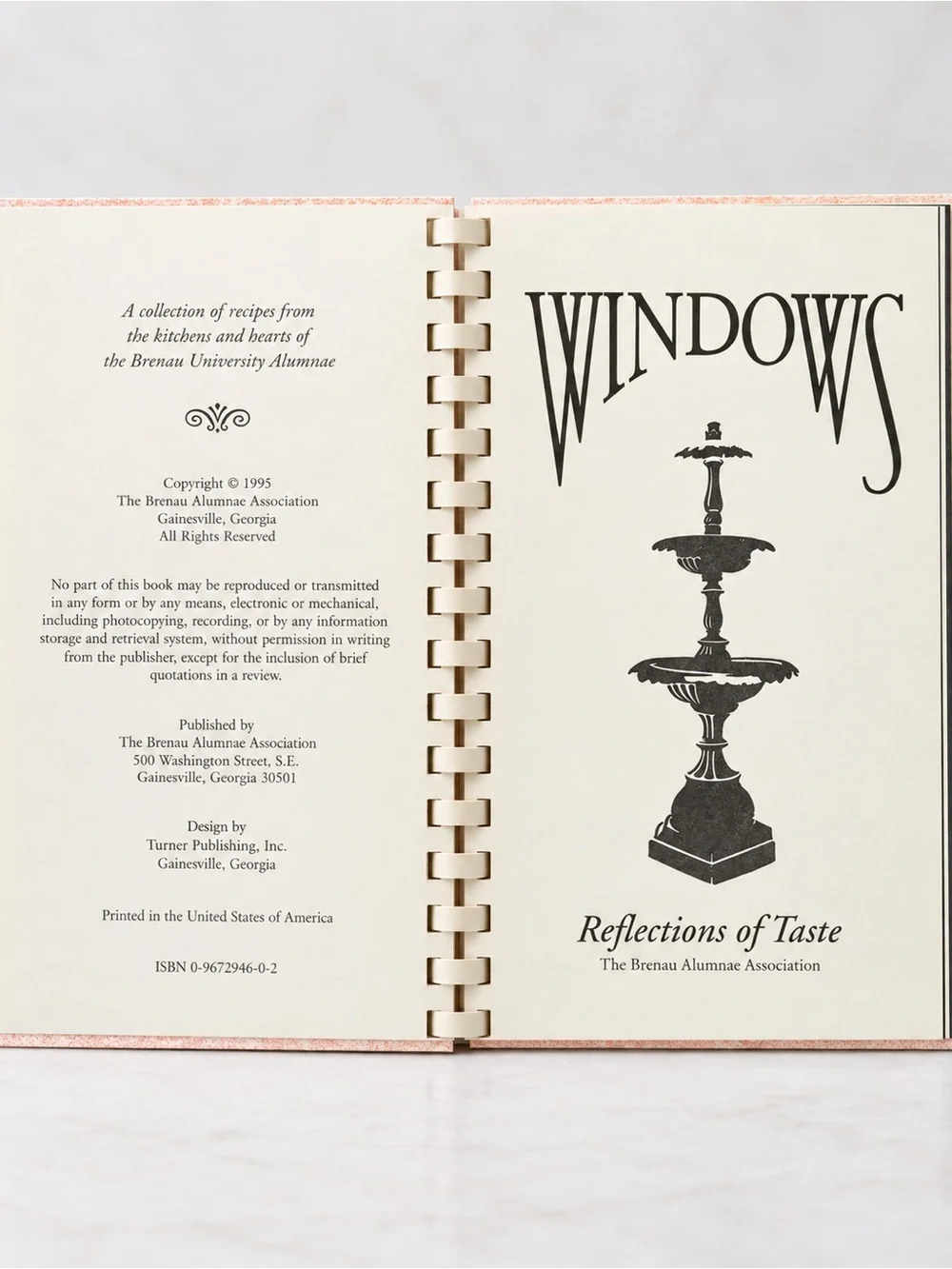 Vintage 1992 WINDOWS Reflections of Taste Brenau Alumnae Association Cookbook